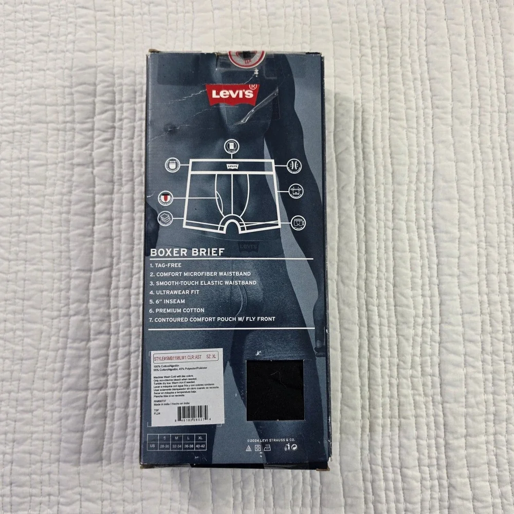 Levi's Mens XL 5-Pack Cotton Boxer Briefs 6